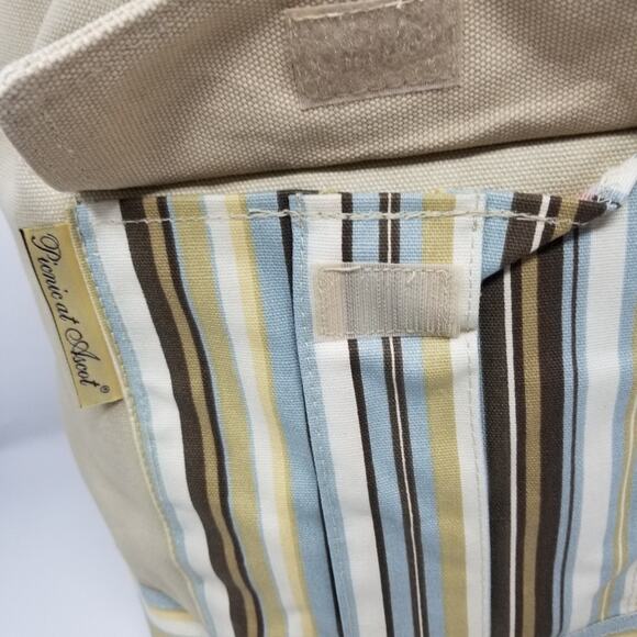 NEW Canvas Duffle Bag Drawstring Velcro Side Pockets Large Size 11 x 18 inches - Picture 7 of 11